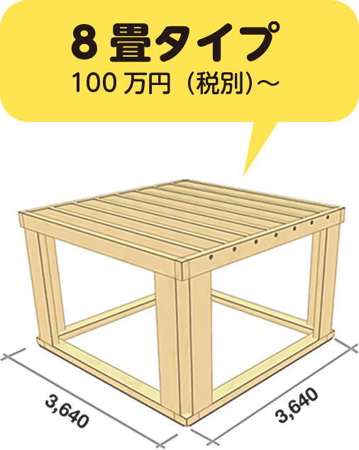 8畳タイプ 100万円(税別)〜